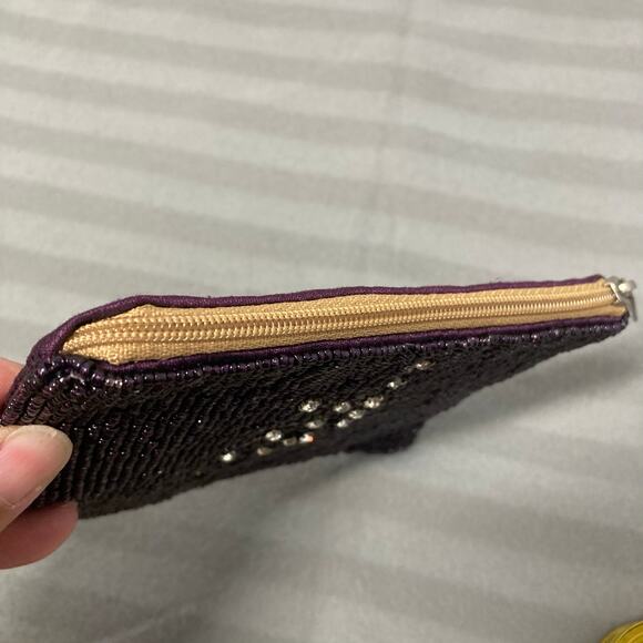 Pier 1 Imports Virgo Beaded Coin Purse with zipper.  Missing Tassel. Pre-Owned - Picture 4 of 5